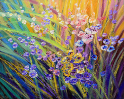 Original spring flower palett knife painting by Tatiana iliina